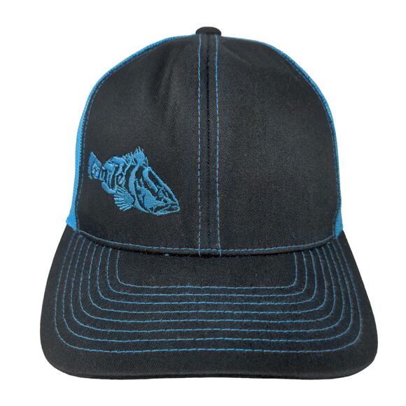 Pacific Snapback Mesh Back Trucker Hat Multi One Size Embroidered Fish - Picture 1 of 9